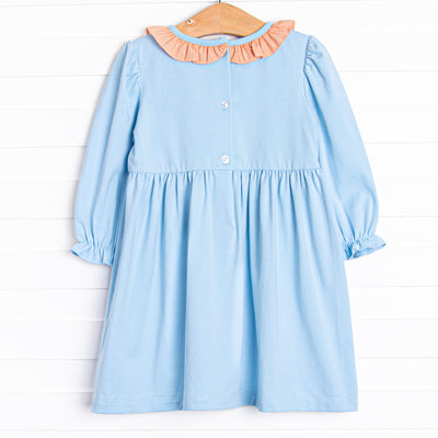 Hello Fall Applique Dress, Blue