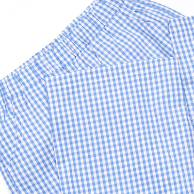 Golden Days Smocked Pant Set, Blue Gingham