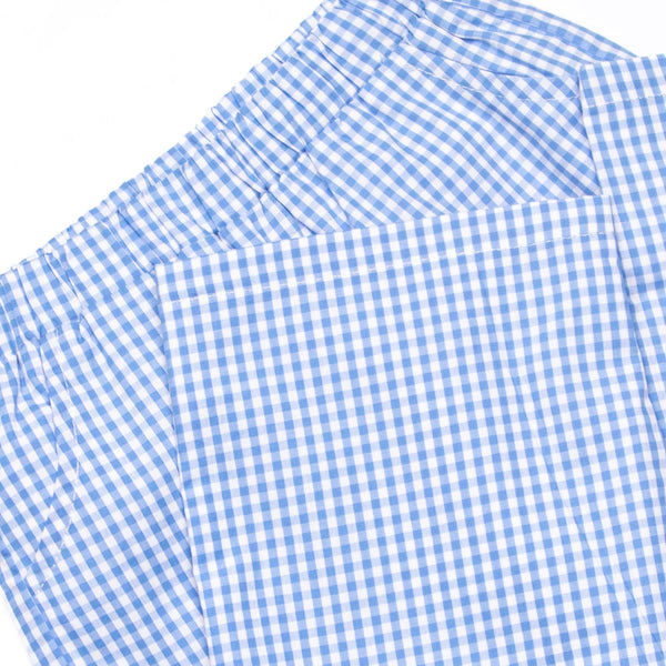 Golden Days Smocked Pant Set, Blue Gingham
