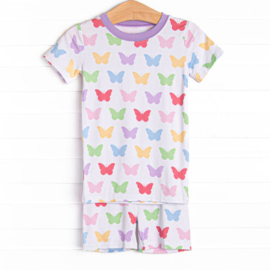 You Give Me Butterflies Bamboo Pajama Short Set, Purple
