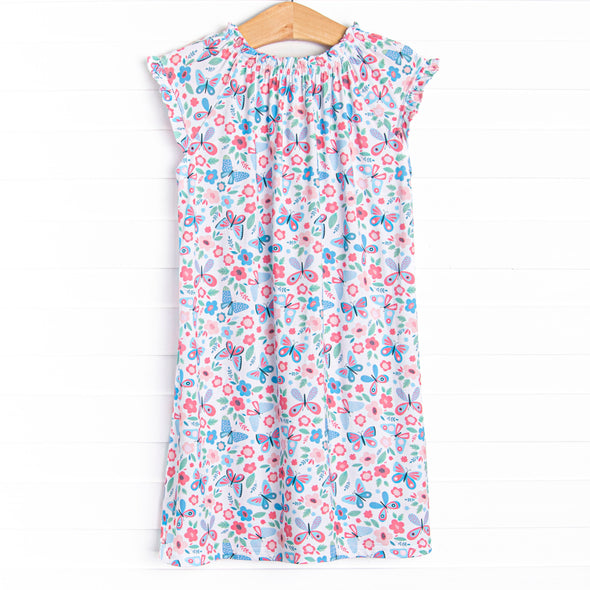 Butterfly Gardens Bamboo Night Gown, Pink