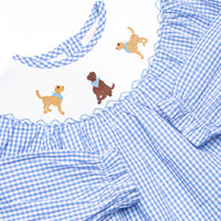 Golden Days Smocked Diaper Set, Blue Gingham