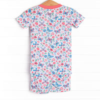 Butterfly Gardens Bamboo Pajama Short Set, Pink