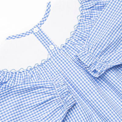 Golden Days Smocked Diaper Set, Blue Gingham