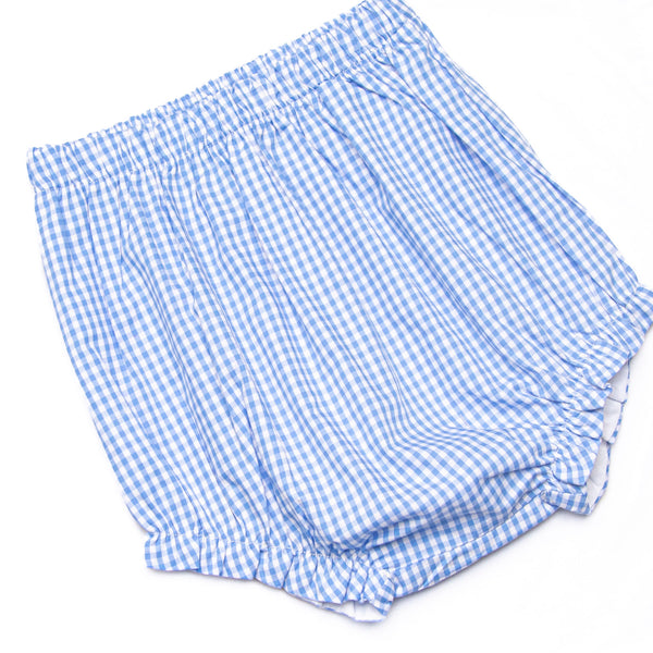 Golden Days Smocked Diaper Set, Blue Gingham