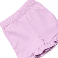 Elaine Scallop Short Set, Light Purple Stripe