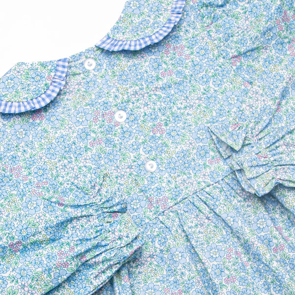 Blue Sky Blooms Smocked Legging Set, Blue
