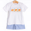 Goldfish Guy Smocked Short Set, Blue