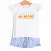 Goldfish Gal Smocked Ruffle Short Set, Blue