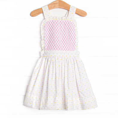 Girl's Criss-cross Colors Smocked Dress in White size 2T Girl's Criss-cross Colors Smocked Dress in White size 2T