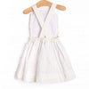Criss-cross Colors Smocked Dress, White