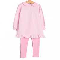 Here Comes the Sunflower Applique Legging Set, Pink