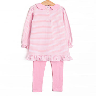 Here Comes the Sunflower Applique Legging Set, Pink