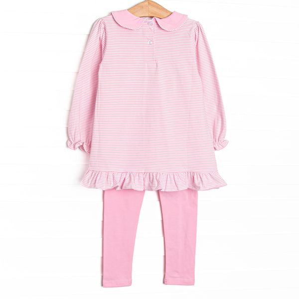 Here Comes the Sunflower Applique Legging Set, Pink