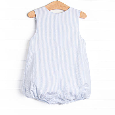 Amusement Park Adventures Smocked Bubble, Blue Seersucker