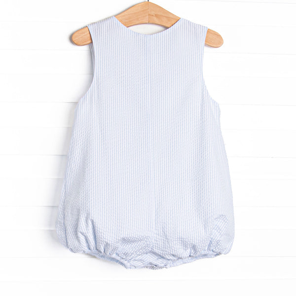Amusement Park Adventures Smocked Bubble, Blue Seersucker