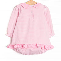Here Comes the Sunflower Applique Skirted Bubble, Pink