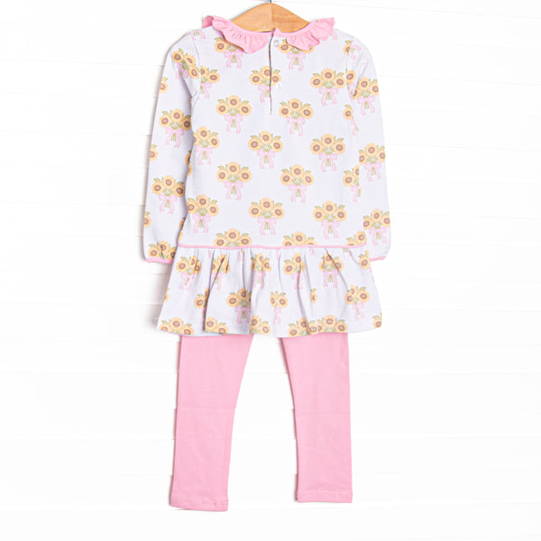 Here Comes the Sunflower Legging Set, Pink