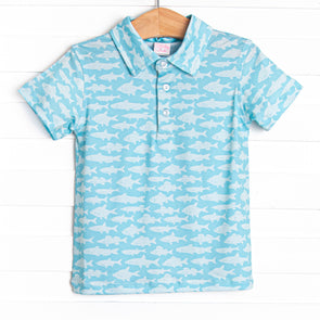 Lake Days Performance Polo, Blue