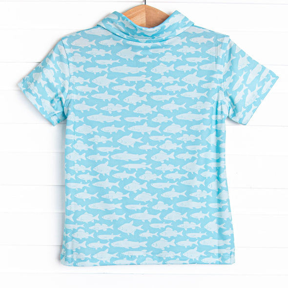 Lake Days Performance Polo, Blue
