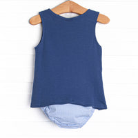 Patriotic Pilot Applique Diaper Set, Navy