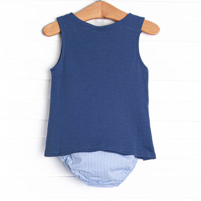 Patriotic Pilot Applique Diaper Set, Navy