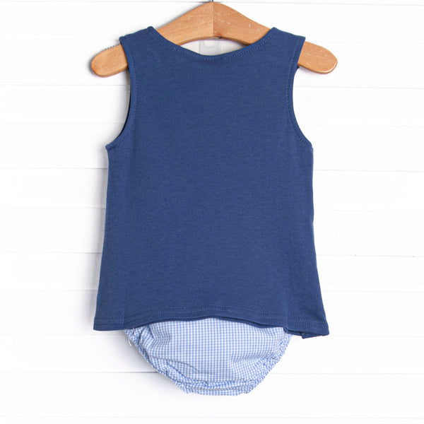 Patriotic Pilot Applique Diaper Set, Navy