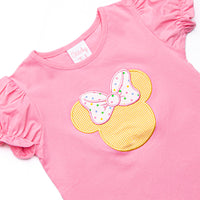 Polka Dot Park Day Applique Short Set, Pink