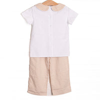 Jude Pant Set, Tan Gingham