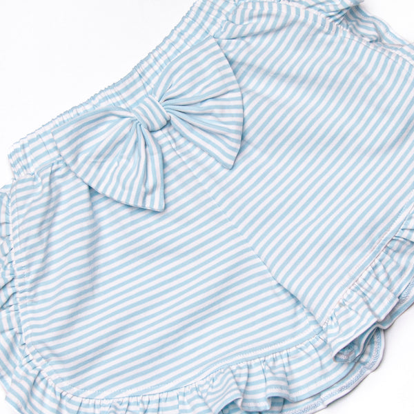 Carriage Ride Smocked Short Set, Pink