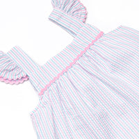 Malibu Mist Dress, Pink and Blue Seersucker