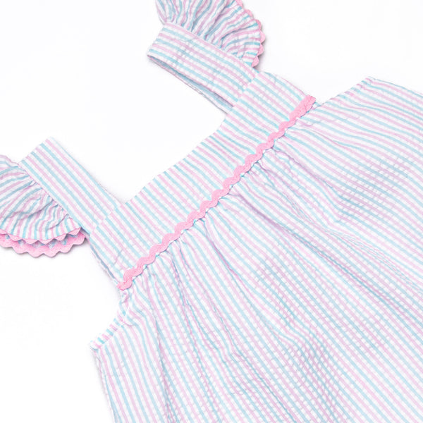 Malibu Mist Dress, Pink and Blue Seersucker