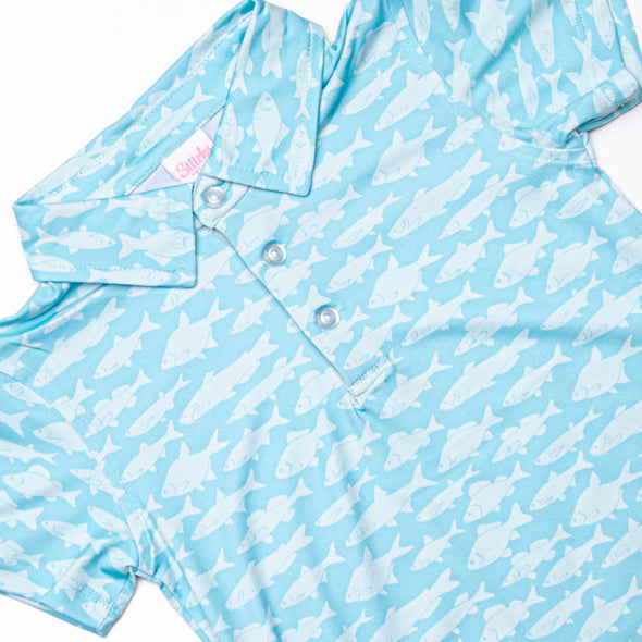 Lake Days Performance Polo, Blue
