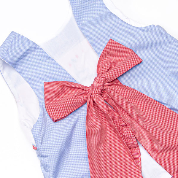 Firework Finale Smocked Diaper Set, Blue