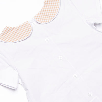 Jude Pant Set, Tan Gingham