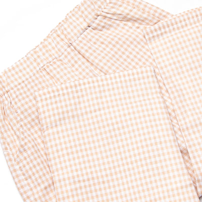 Jude Pant Set, Tan Gingham