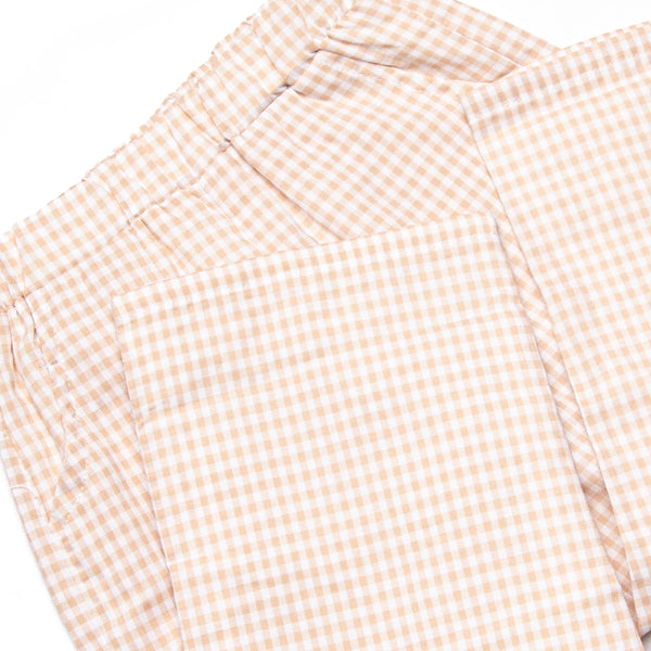 Jude Pant Set, Tan Gingham