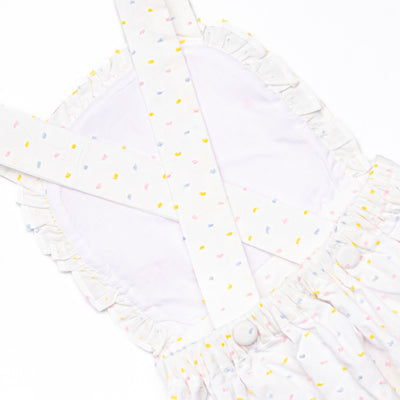 Criss-cross Colors Smocked Diaper Set, White