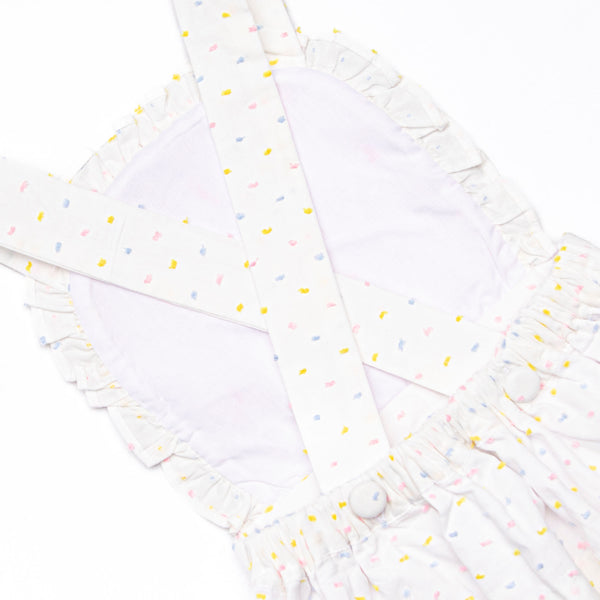 Criss-cross Colors Smocked Diaper Set, White