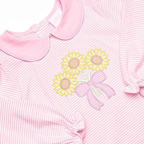 Here Comes the Sunflower Applique Legging Set, Pink