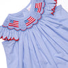 Prideful Banner Smocked Ruffle Short Set, Blue