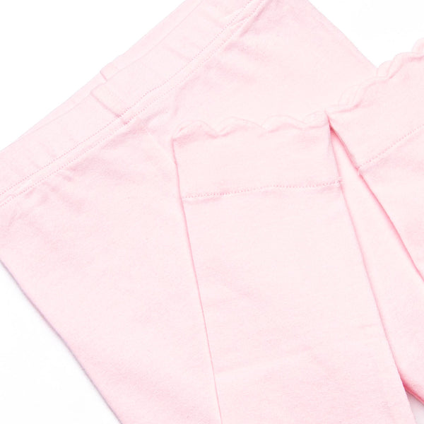 Petra Pink Scalloped Bib Legging Set, Pink