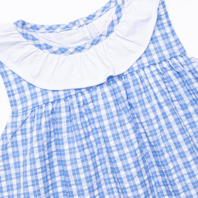 Picnic Plaid Dress, Blue Stitchy Fish Picnic Plaid Dress, Blue Stitchy Fish