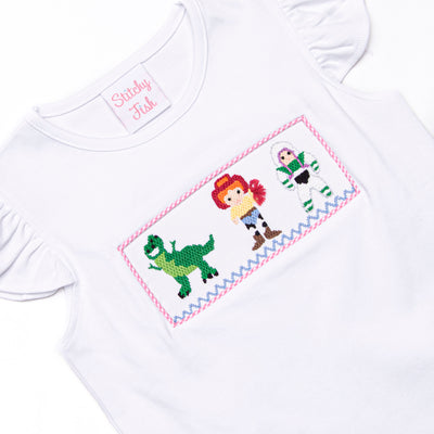 Toy Box Friends Smocked Ruffle Short Set, Pink