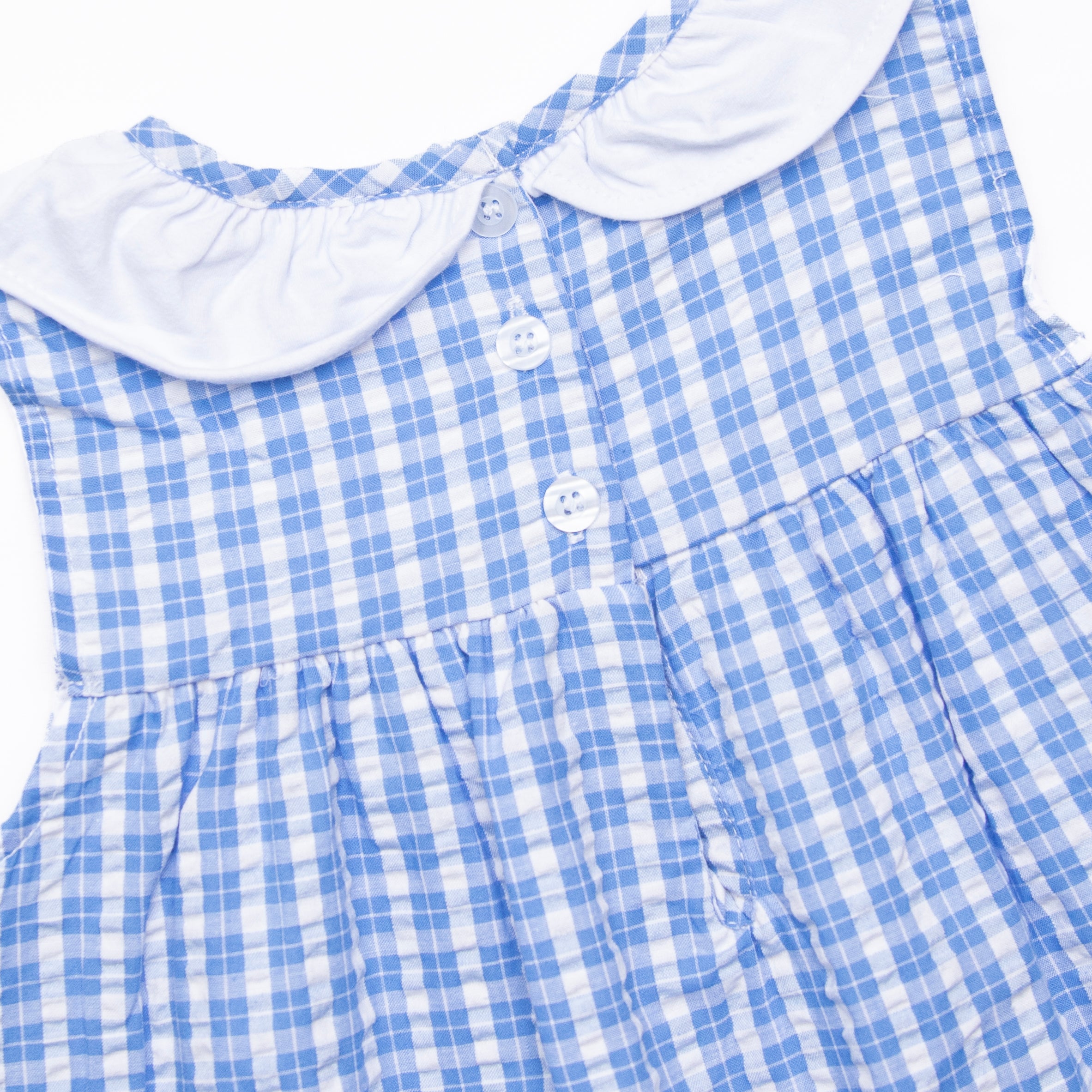 Girl's Picnic Plaid Dress in Blue size 12M | Stitchy Fish Girl's Picnic Plaid Dress in Blue size 12M | Stitchy Fish