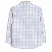 Bleu: Conrad Classic Button-Up Shirt, Light Blue and Tan Plaid