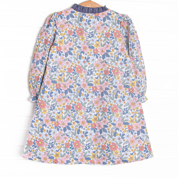 Bleu: Ellis Scalloped Long Sleeve Dress, Navy Floral