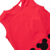 Classic Mouse Applique Diaper Set, Red