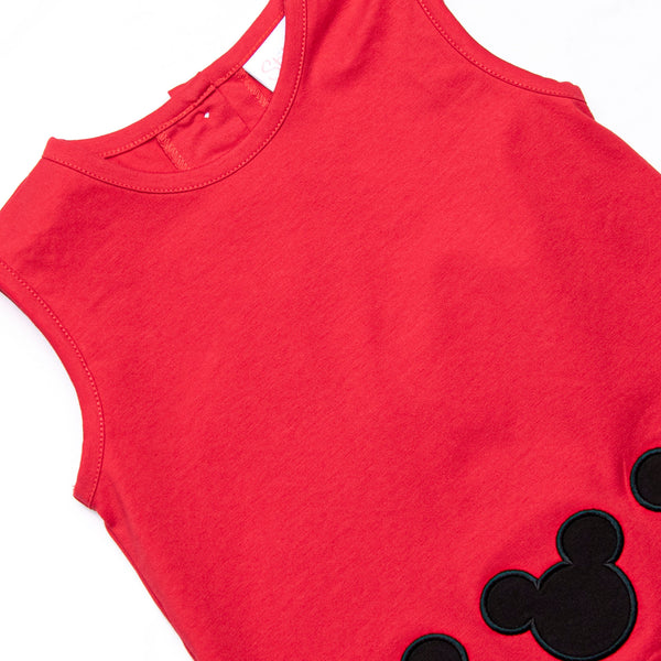 Classic Mouse Applique Diaper Set, Red