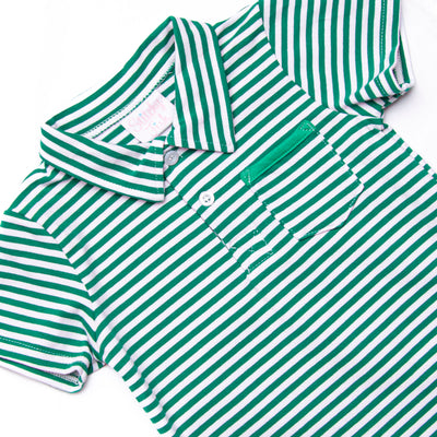 Wesley Short Set, Forest Green Stripe